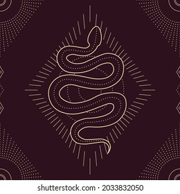 Magical Rays Mystical Esoteric Geometric Boho Snake Seamless Ornament