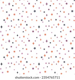 Magical seamless pattern with little stars. Beautiful vector background. Starry night sky. Cute minimalistic art elements on a white background.