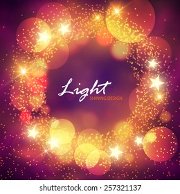 Magical shining circle frame. Vector illustration