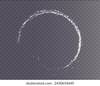 Magical shiny magical gold comets. Festive clots of white dust. Abstract light patterns of small glowing dust particles. Dust texture for background. Decor element for cards, invitations, backgrounds.