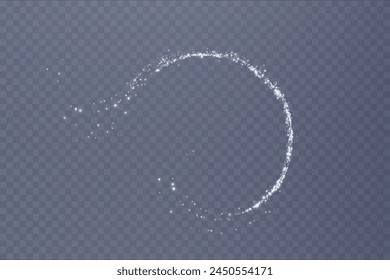 Magical shiny magical whit comets. Festive clots of whit dust. Abstract light patterns of small glowing dust particles. Dust texture for background. Decor element for cards, invitations, backgrounds.