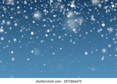 Magical snowfall for Christmas and New Year 2021
Small pollen on a blue background creates a realistic picture of snow
Vector illustration.