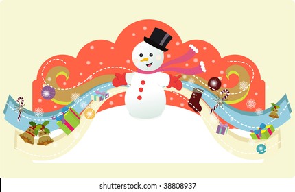 A magical snowman bringing the christmas winds with him