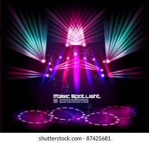 magical spotlight effect vector background design