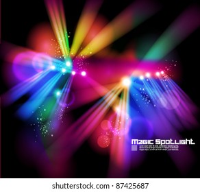 magical spotlight effect vector background design