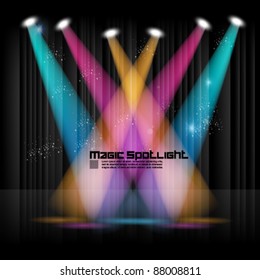 magical spotlight effect vector background design