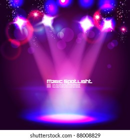 magical spotlight effect vector background design