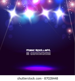 magical spotlight vector background design