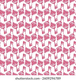 Magical Spring Garden Seamless Vector Pattern Design
