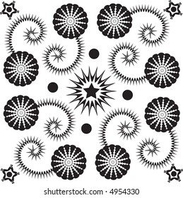 Magical square tile vector with swirls.