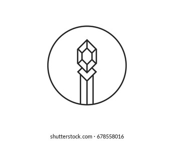 magical staff with a crystal in the circle