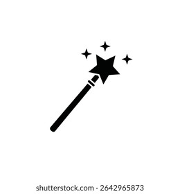 Magical star wand icon design element.