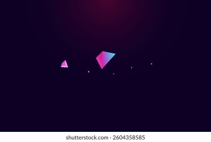 Magical Stone Vector Dark Violet Background. Cosmic Minimal Glass Cover. Rainbow Scattered Jewel Banner. Holographic Geometric Abstract Flyer.