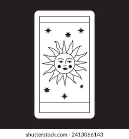 Magical tarot cards deck set. Spiritual moon and celestial eye symbols. Vector illustration. Astrology or sacred geometry poster design. Magic occult pattern, esoteric boho modern style isolated