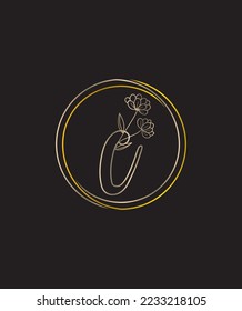 A magical with a touch of elegance and it's flower themed letter C vector logo template