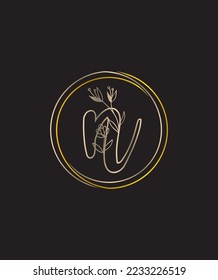 A magical with a touch of elegance and it's flower themed letter N vector logo template