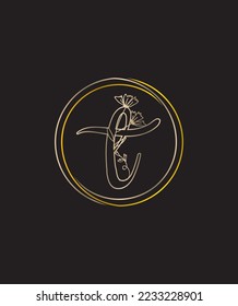 A magical with a touch of elegance and it's flower themed letter T vector logo template