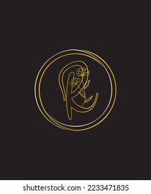 A magical with a touch of elegance and it's flower themed style letter R vector logo template
