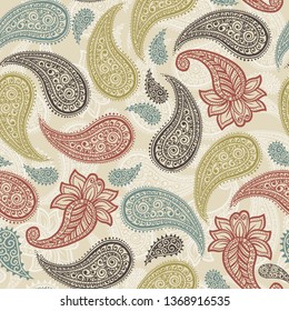 Magical Traditional Paisleys Seamless Pattern for wallpaper design or fabric textile printing