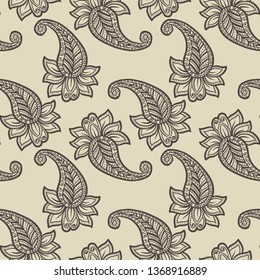 Magical Traditional Paisleys Seamless Pattern for wallpaper design or fabric textile printing