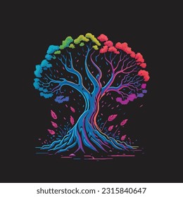 magical tree vector illustration, tree clip art