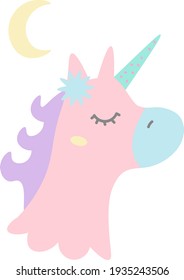 Magical Unicorn clipart, Unicorn poster. Nursery wall art. cartoon style.