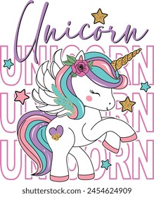 magical unicorn cute girl design