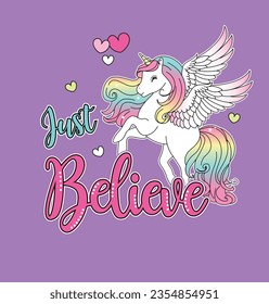 magical unicorn graphic tees for girl design