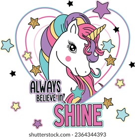 magical unicorn graphic tees for girl design