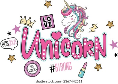 magical unicorn graphic tees for girl design