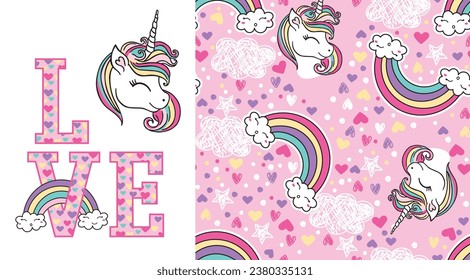 magical unicorn graphic tees for girl design