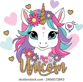 magical unicorn graphic tees for girl design