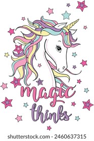 magical unicorn graphic tees for girl