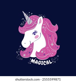 Magical Unicorn Graphic Tees for Kids Tshirt Artwork print