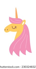 Magical Unicorn Head Vector Illustration