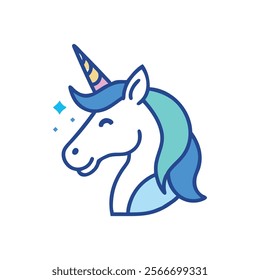 Magical Unicorn Icon Illustration Design