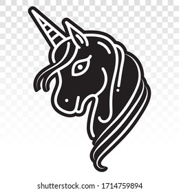 Magical unicorn - legendary mythical creature flat icon for apps and websites