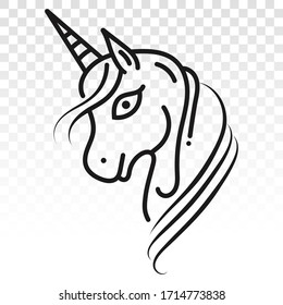 Magical unicorn - legendary mythical creature flat icon for apps and websites