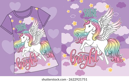 unicórnio mágico amor design camisa 