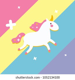 Magical unicorn on the sweet background