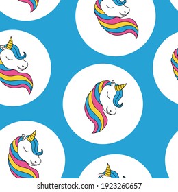 Magical unicorn pattern graphic. Seamless Pattern can be 
used for wallpaper, pattern fills, background and surface textures