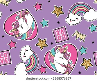 magical unicorn patterns design for girl