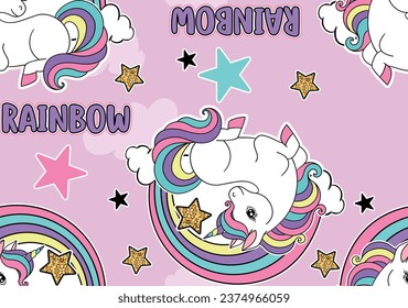 magical unicorn patterns graphic tees for girl