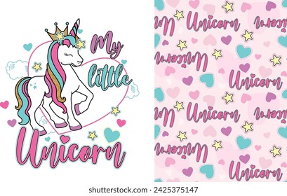 magical unicorn patterns sleepwear for girl