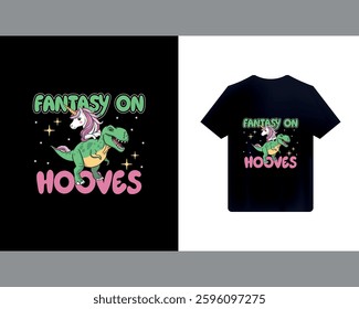 Magical Unicorn Ride – Fantasy T-Shirt Design.