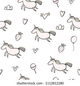 Magical unicorn seamless pattern