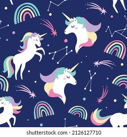 Magical Unicorn Seamless repeat pattern