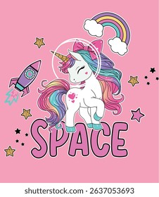 magical unicorn space love design