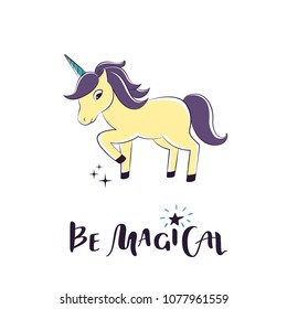 Magical unicorn. Vector illustration