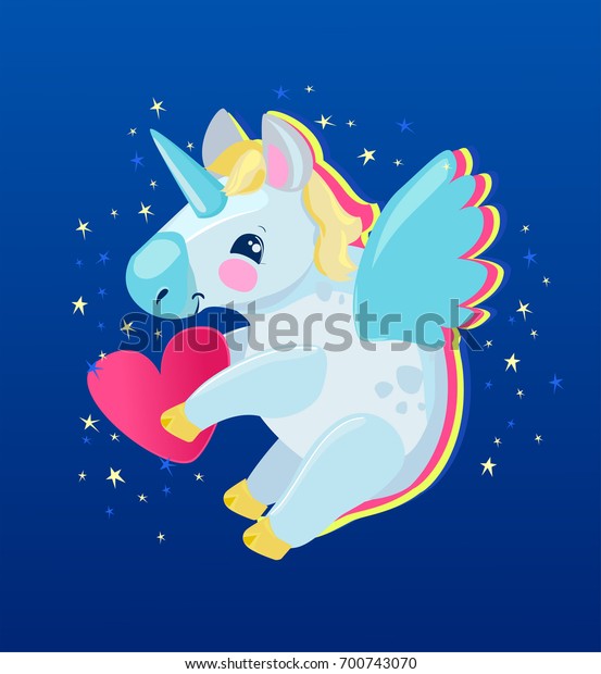 Magical Unicorn Vector Illustration Unicorn Heart Stock Vector Royalty Free 700743070 4132